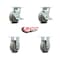 Service Caster 5 Inch Thermoplastic Rubber Caster Set with Roller Bearings 2 Brakes 2 Rigid SCC SCC-30CS520-TPRRF-TLB-2-R520-2 - alternate 4